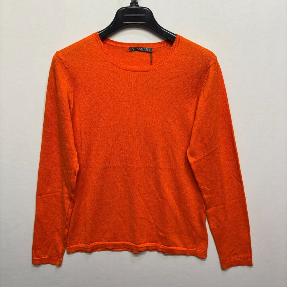 NWT Alashan Women Cotton Cashmere Sweater Size Medium Orange D103 -6